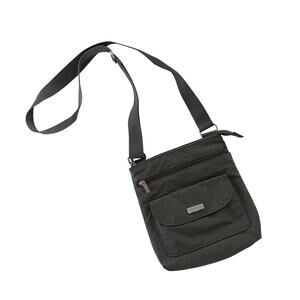 Baggallini Cruiser Slim Olive Khaki Green Crossbody Nylon Pockets, 6 Card Slots